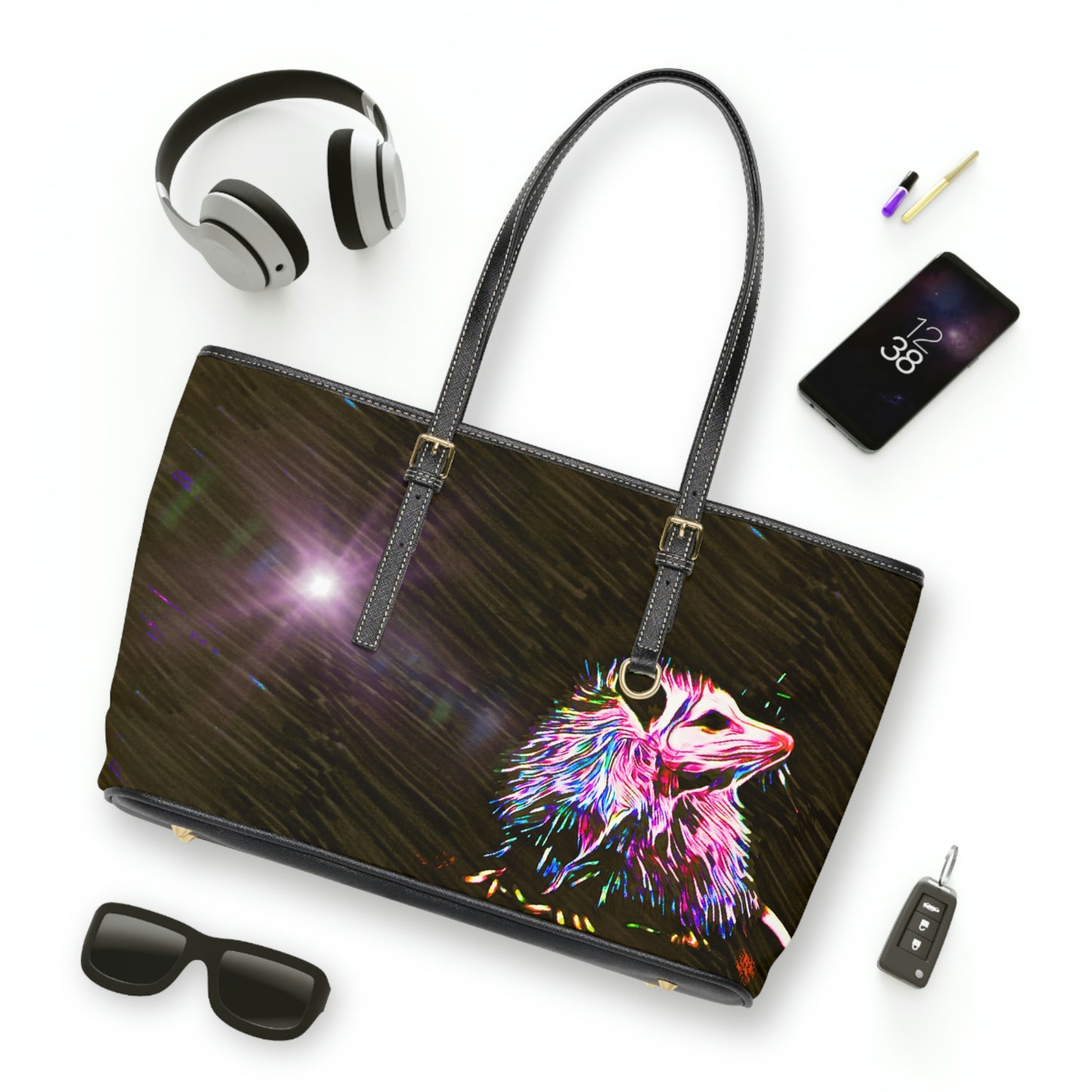 Opossum Under Night Sky Shoulder Bag