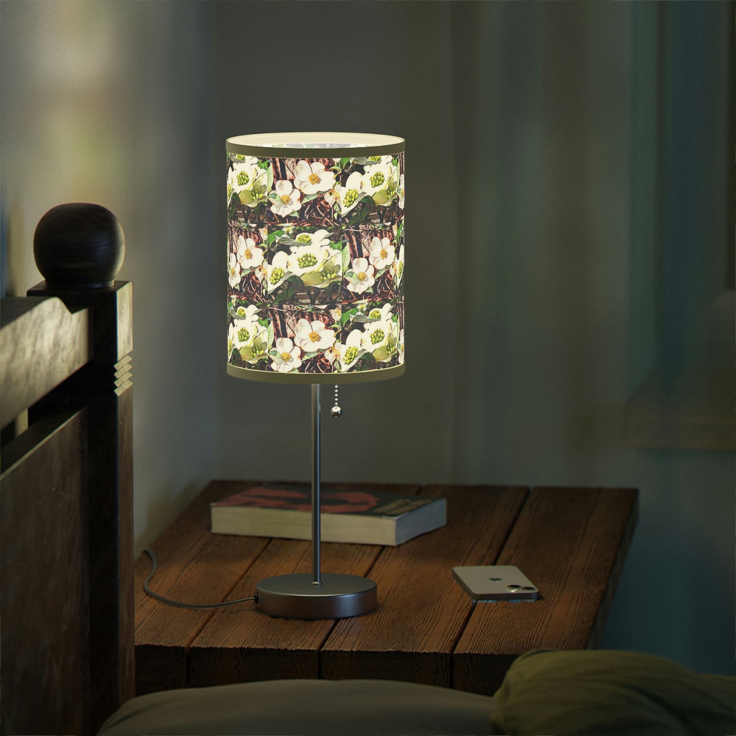 Dogwood Blossoms Lamp on a Stand