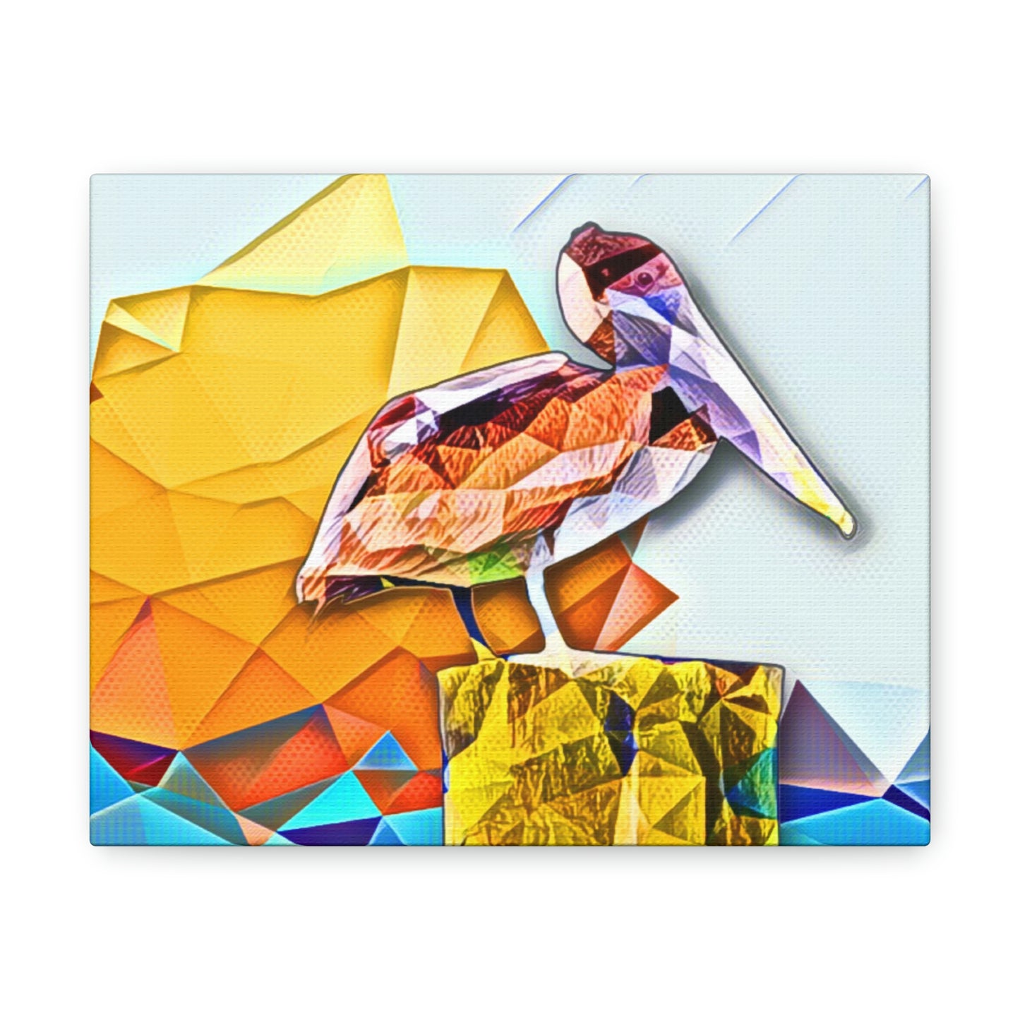 Polygonal Pelican Canvas Gallery Wraps