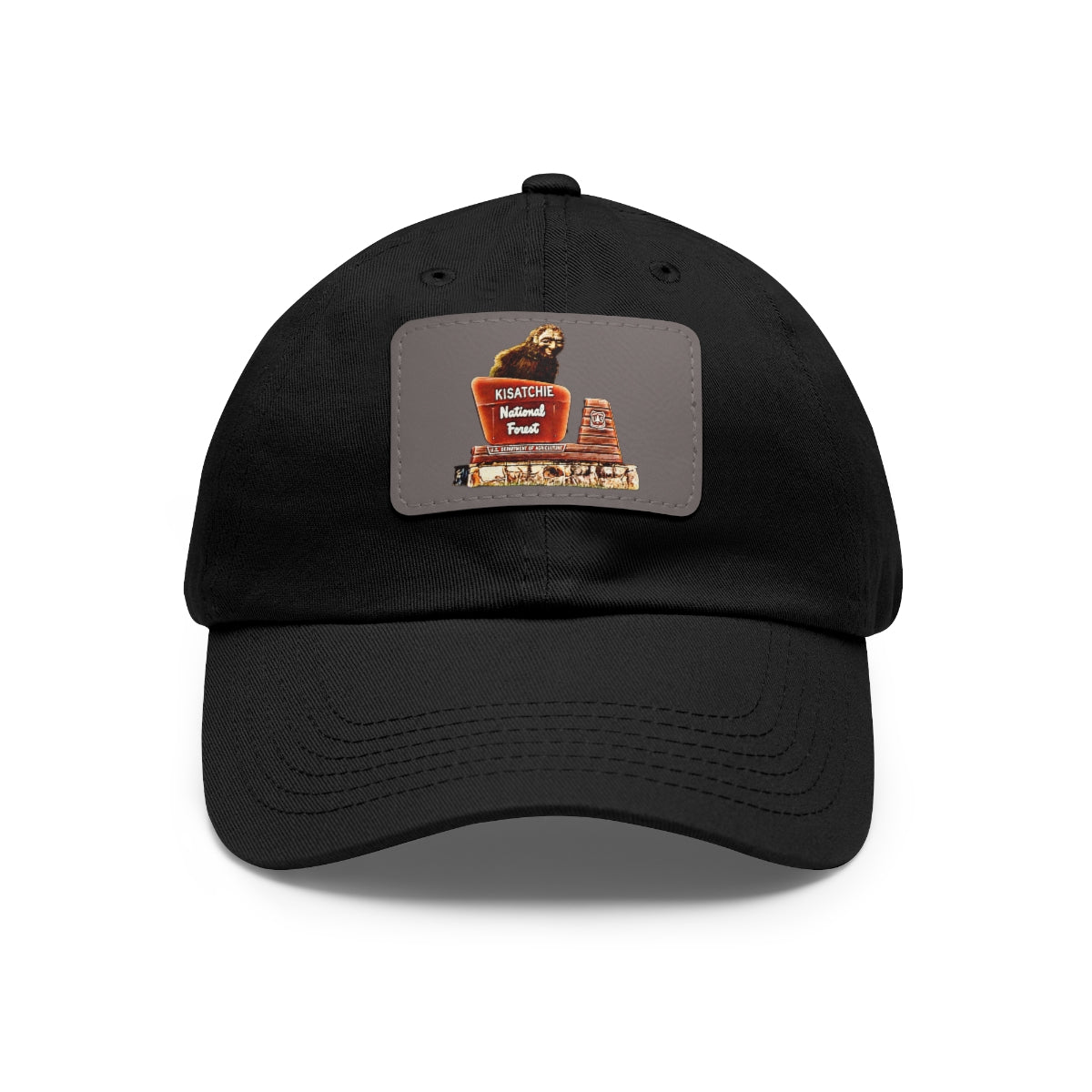 Dad Cap with Leather Kisatchie Bigfoot Patch