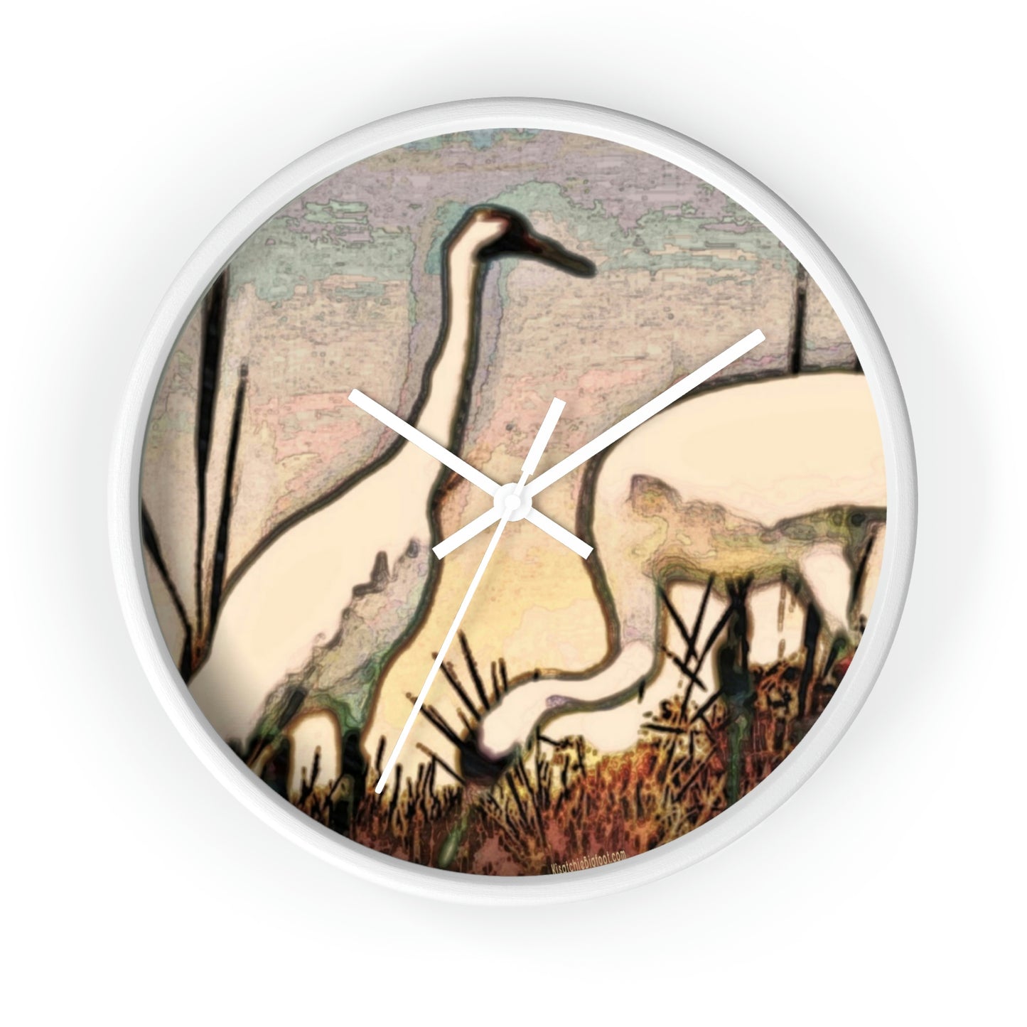 Louisiana's Whooping Cranes Wall Clocks