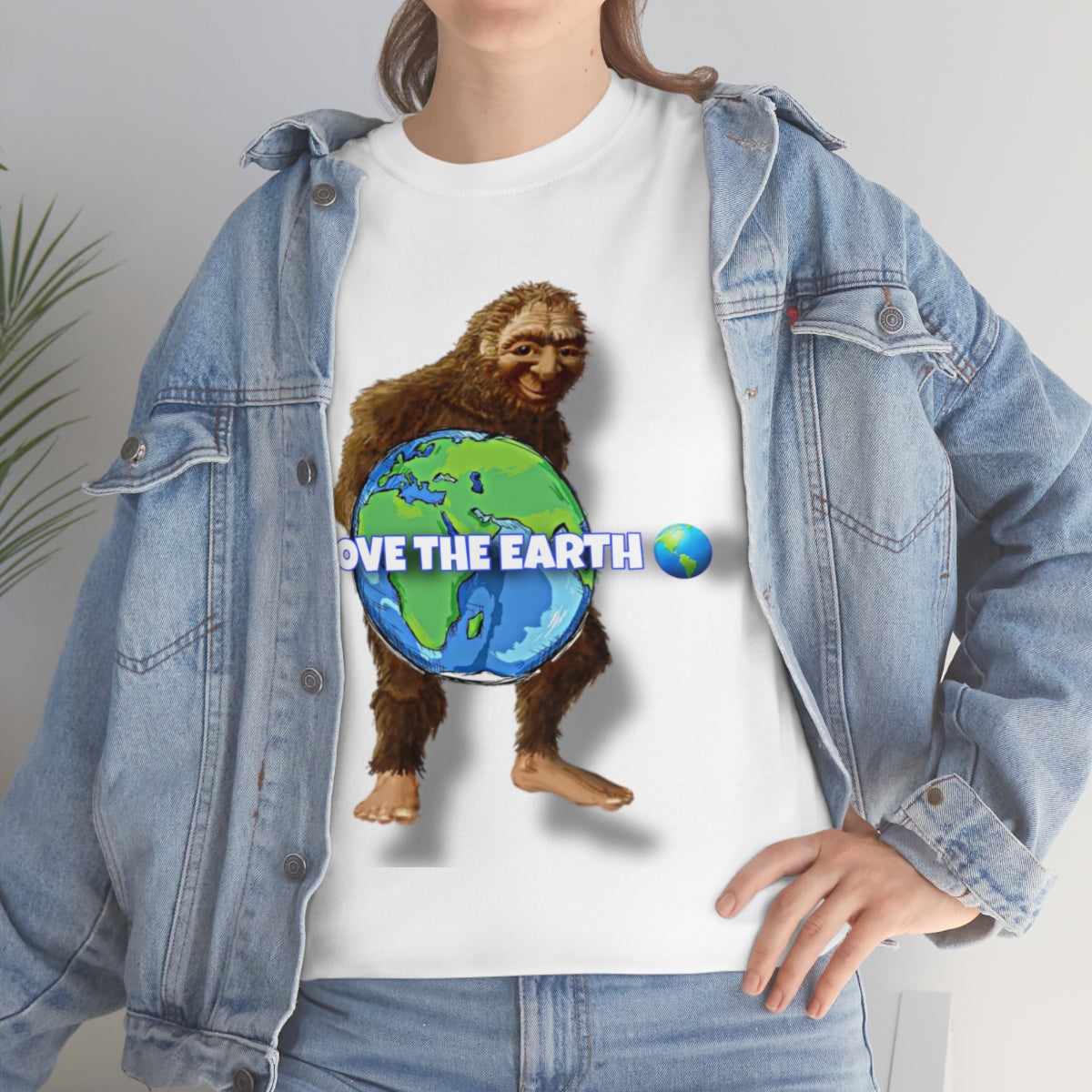 White Unisex Love the Earth Heavy Cotton Tee