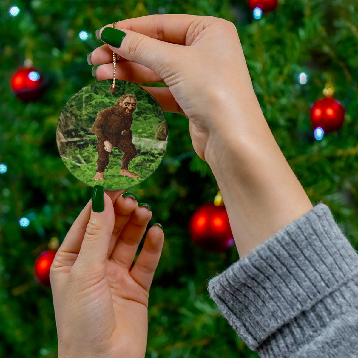 Ceramic Bigfoot Ornament