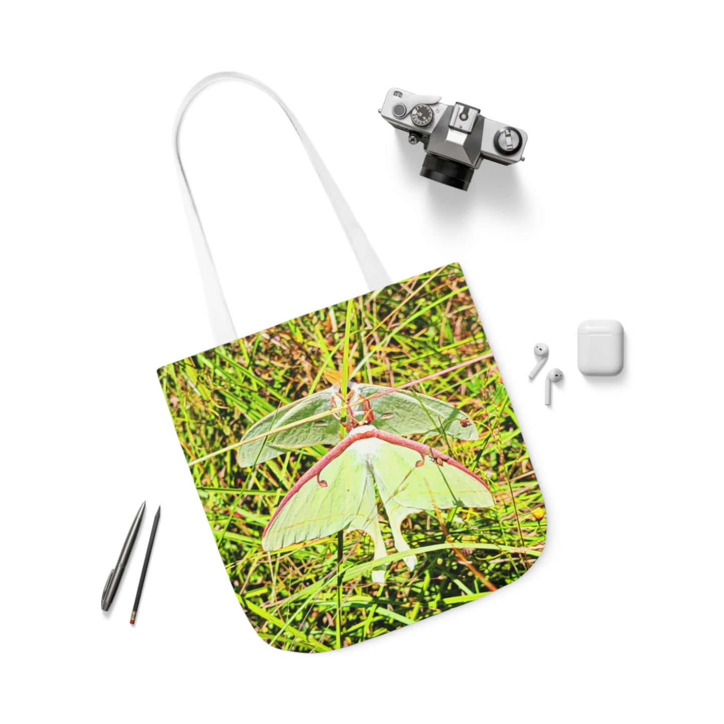 Luna Moths Polyester Canvas Tote Bag