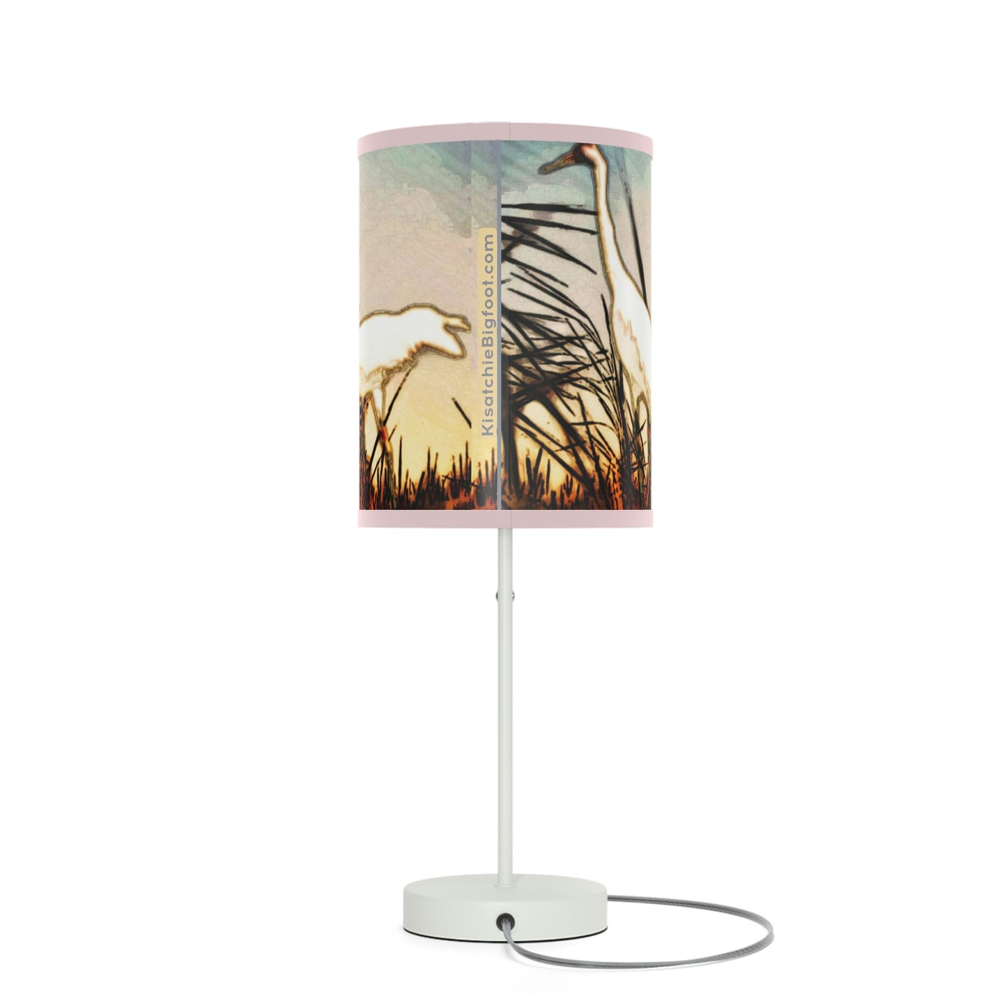 Whooping Cranes Lamp on a Stand