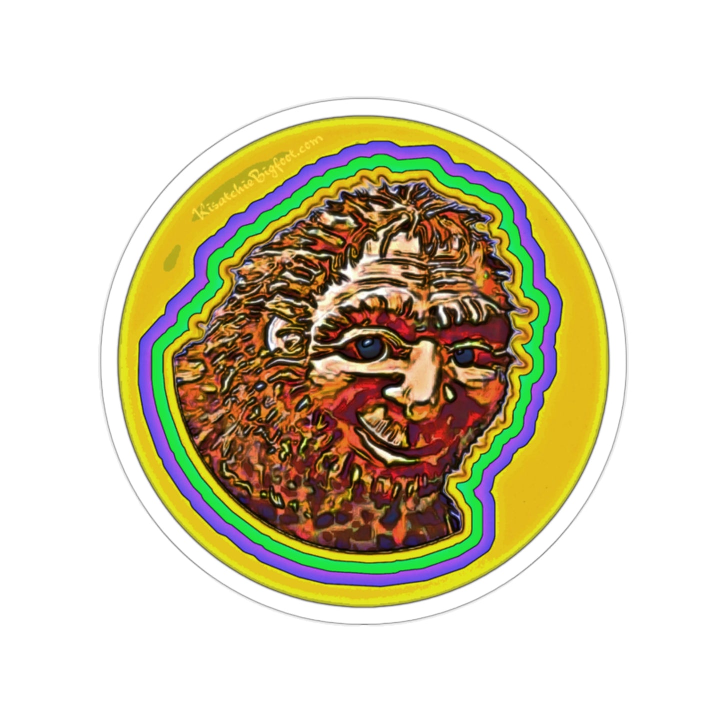 Die-Cut Bigfoot Mardi Gras Stickers