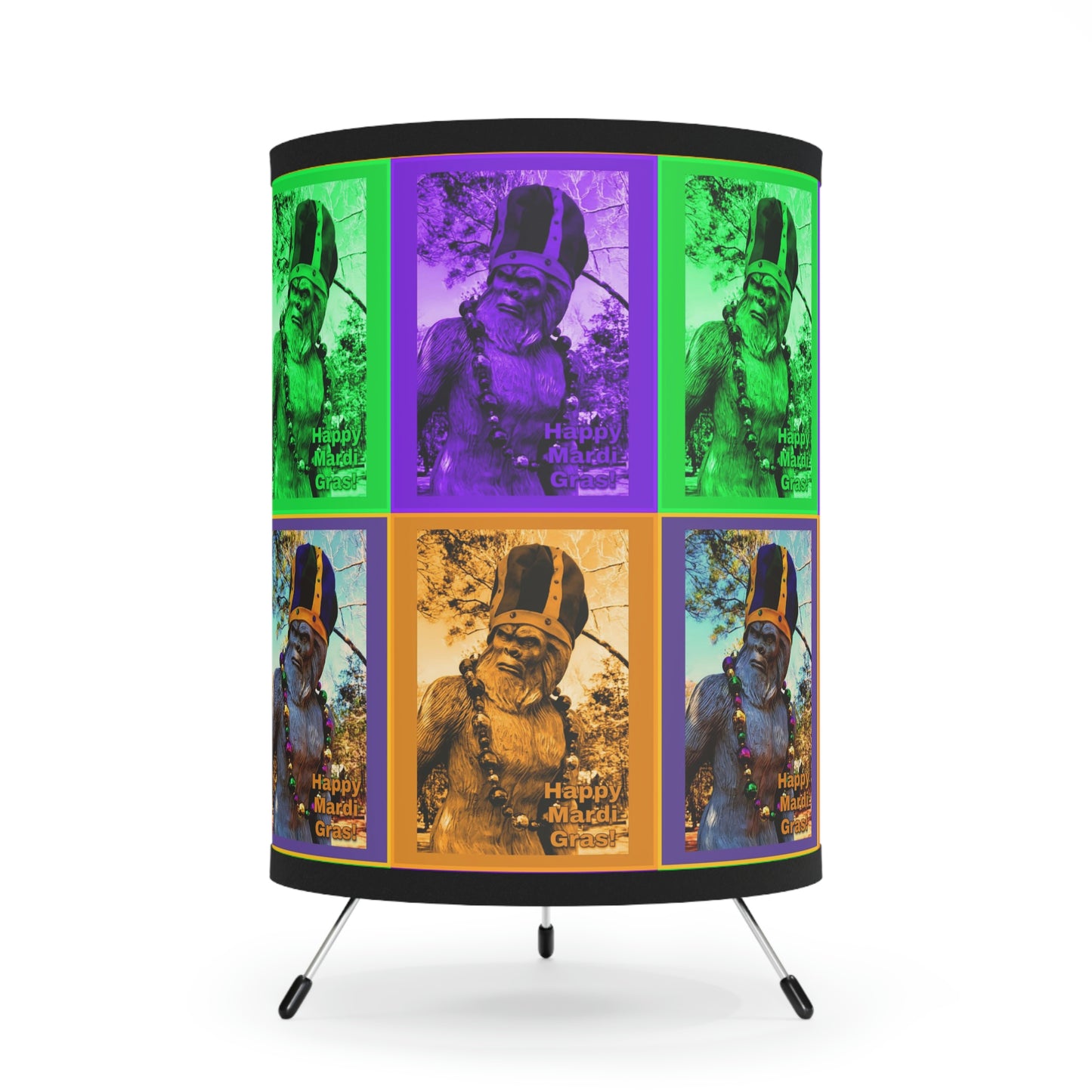 Bigfoot's Mardi Gras Tripod Lamp