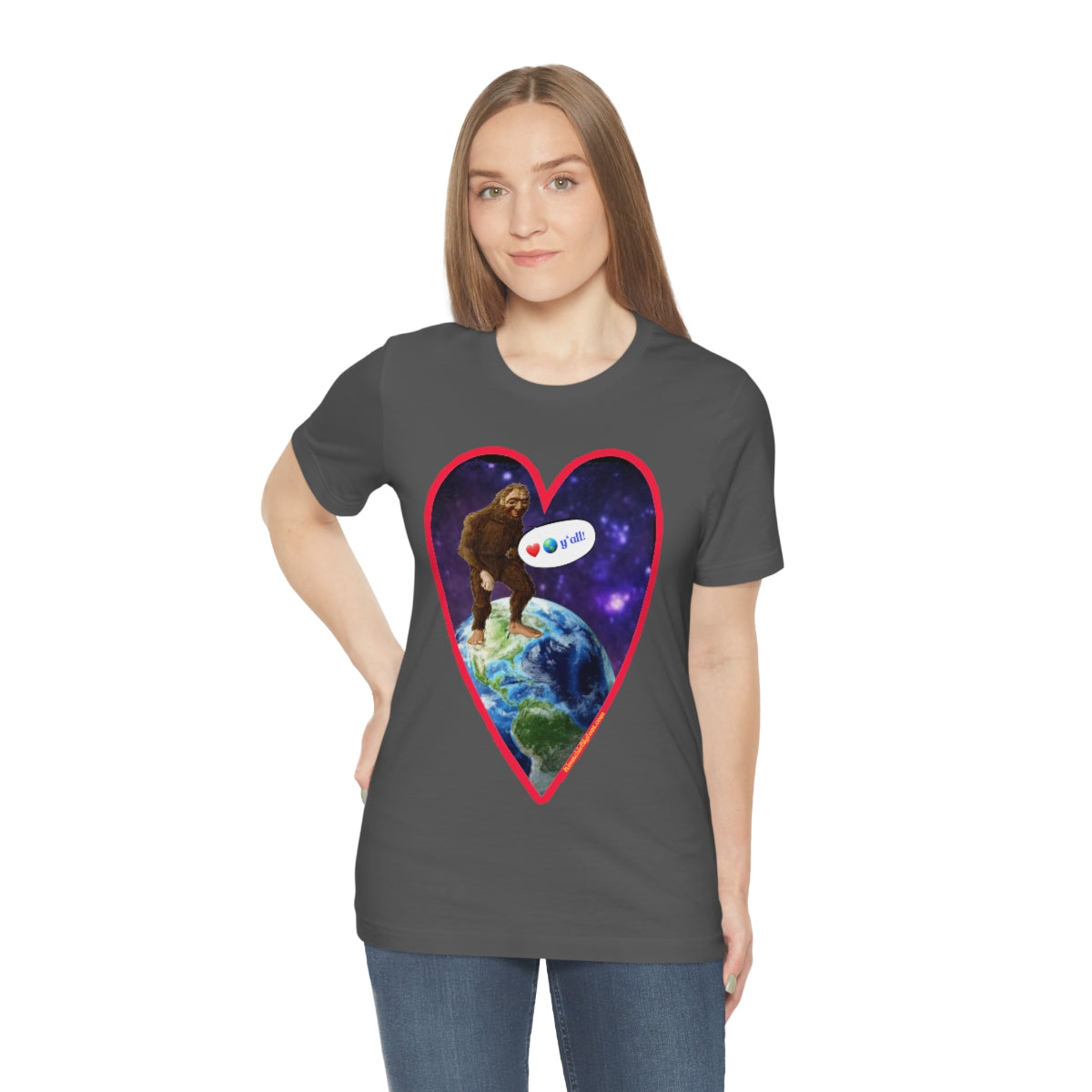 Love The Earth Y'all Bigfoot Jersey Tee