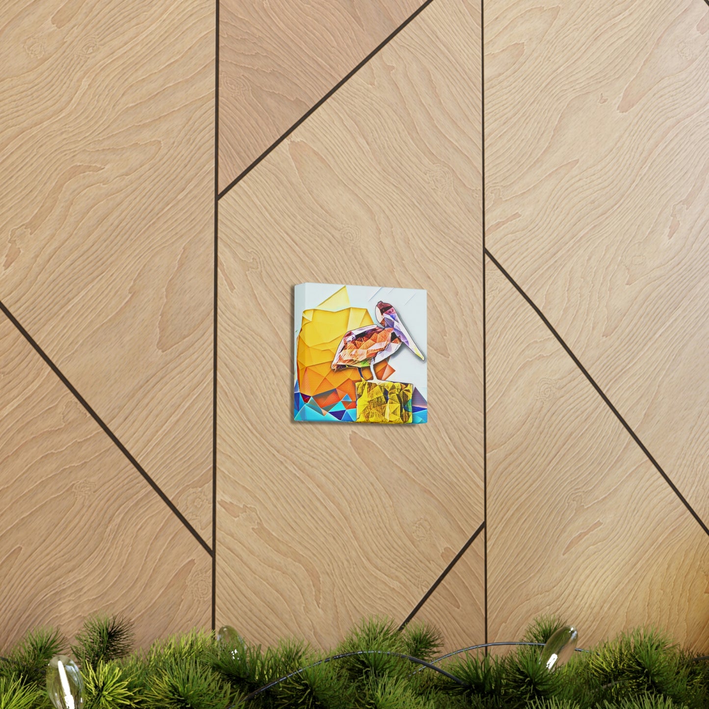 Polygonal Pelican Canvas Gallery Wraps