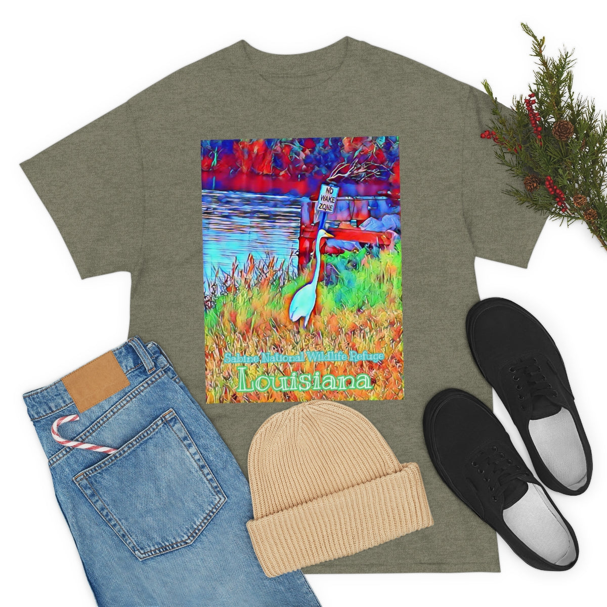 Louisiana Egret Heavy Cotton Tee