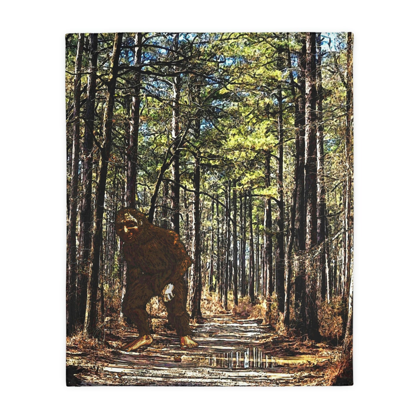 Bigfoot in the Kisatchie Velveteen Blanket (2-sided print)