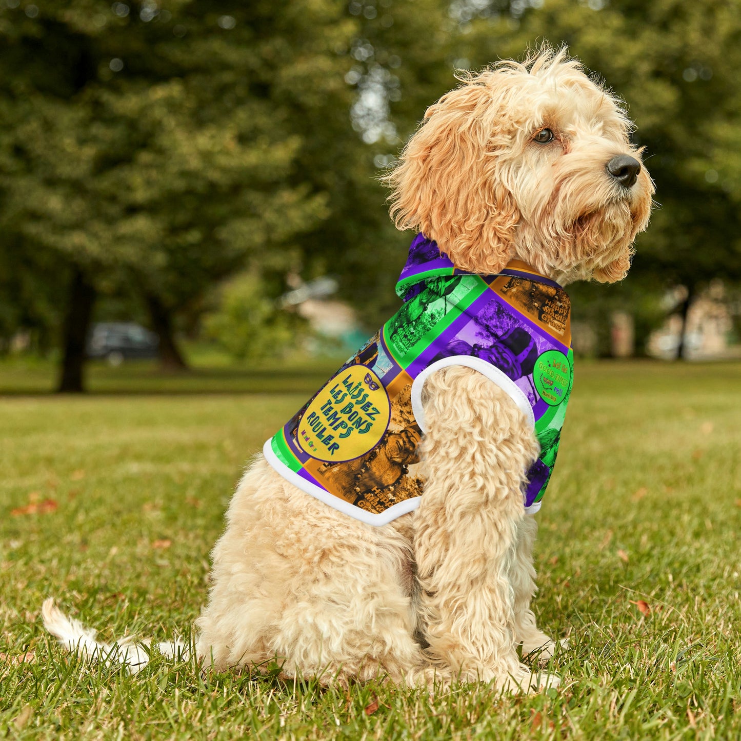 Bigfoot Mardi Gras Dog Hoodie