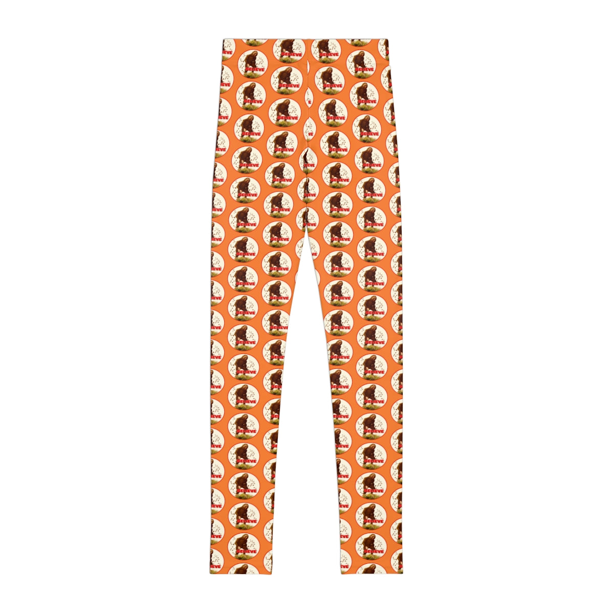 Orange Bigfoot Believe Youth Leggings