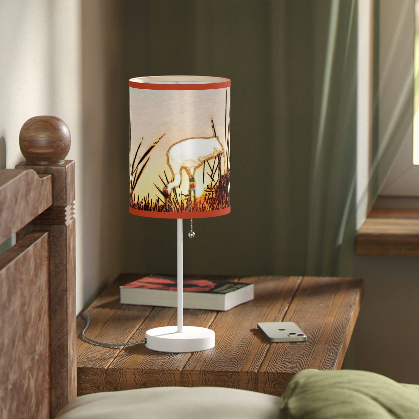 Whooping Cranes Lamp on a Stand