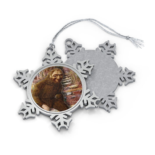 Kisatchie Bigfoot Pewter Snowflake Ornament