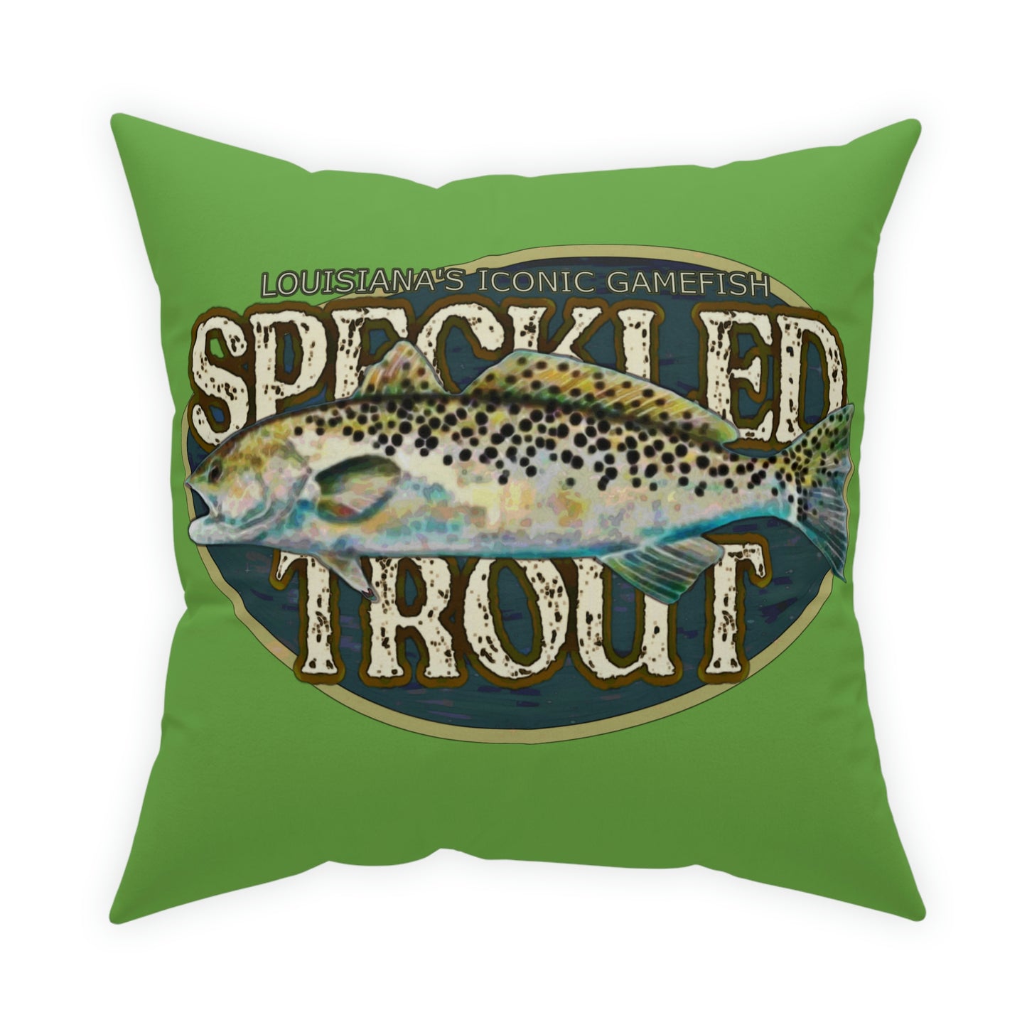 Louisiana's Speckled Trout Broadcloth Pillow