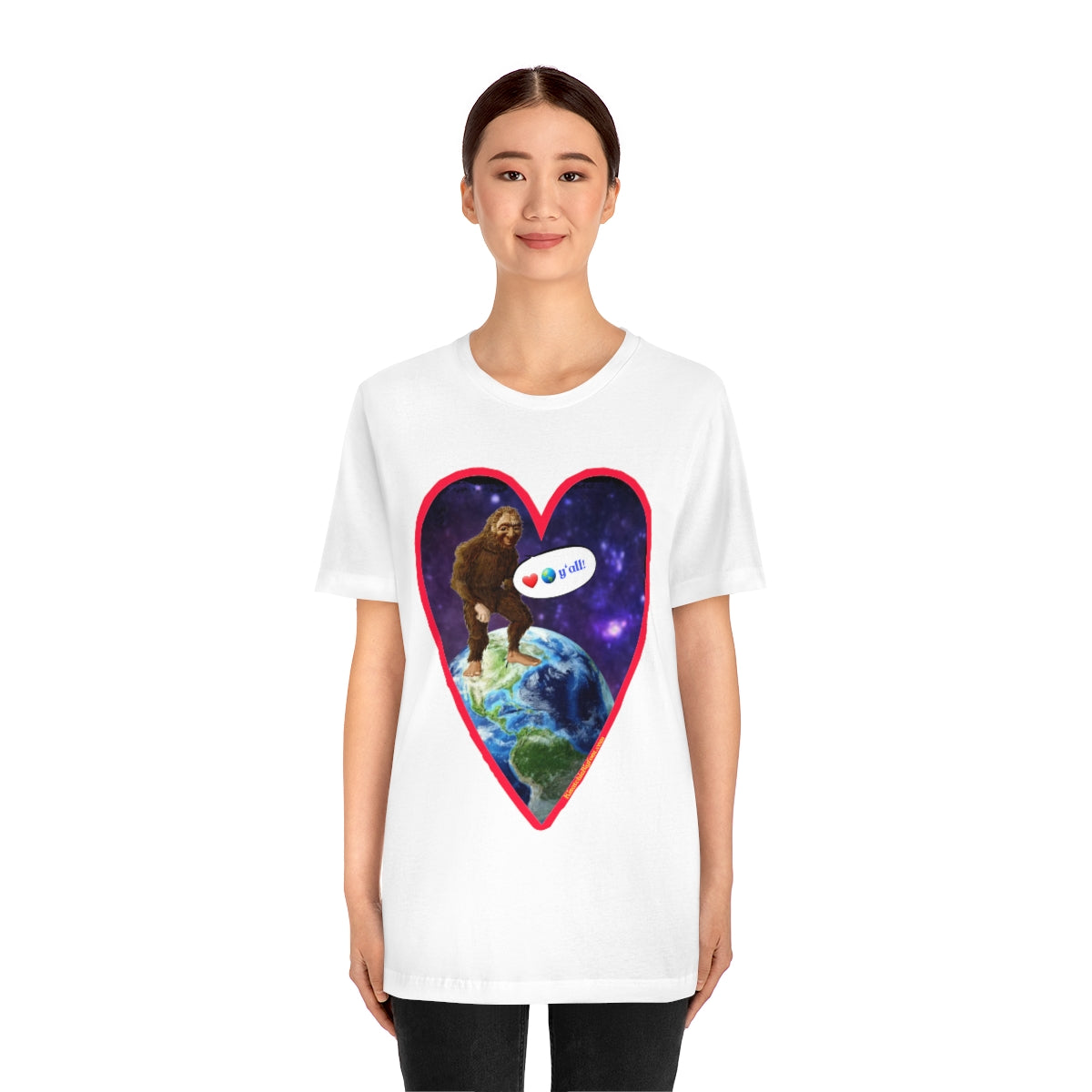 Love The Earth Y'all Bigfoot Jersey Tee