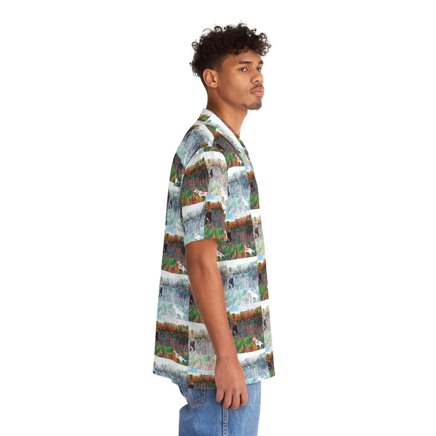 Men's Hawaiian-Style Bigfoot Plaid Shirt