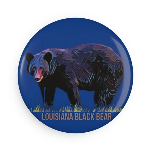 Round Louisiana Black Bear Magnets