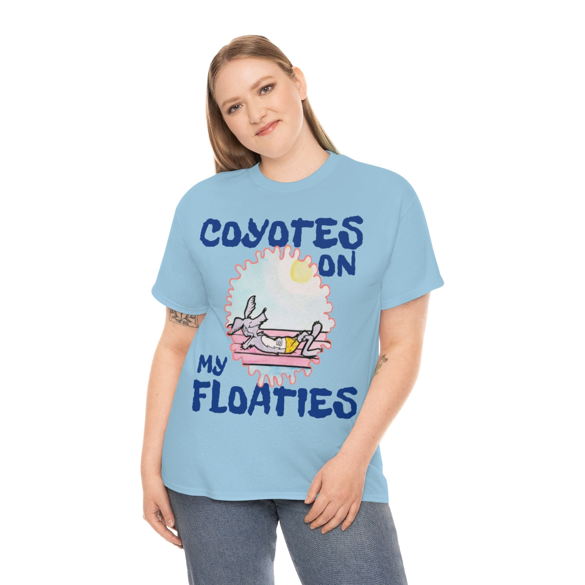 Unisex Coyotes on my Floaties Heavy Cotton Tee