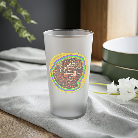 Bigfoot Mardi Gras Frosted Pint Glass, 16oz