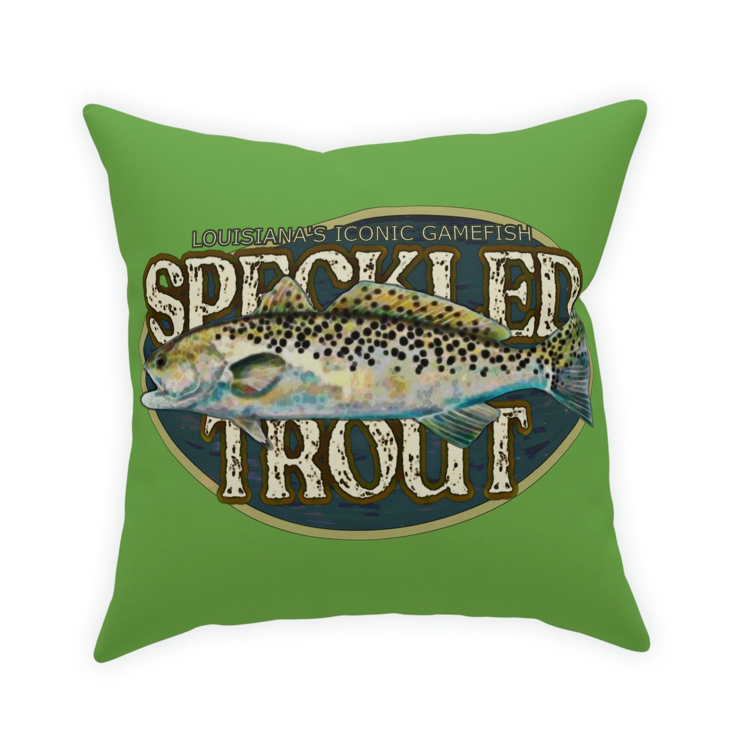 Louisiana's Speckled Trout Broadcloth Pillow