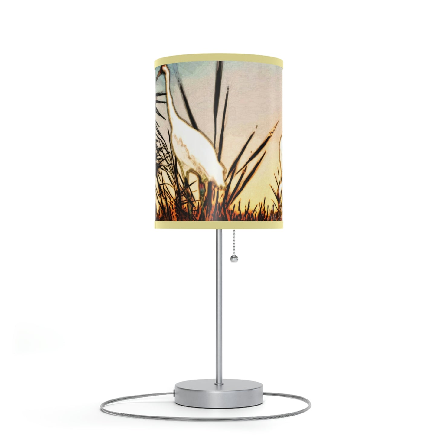 Whooping Cranes Lamp on a Stand