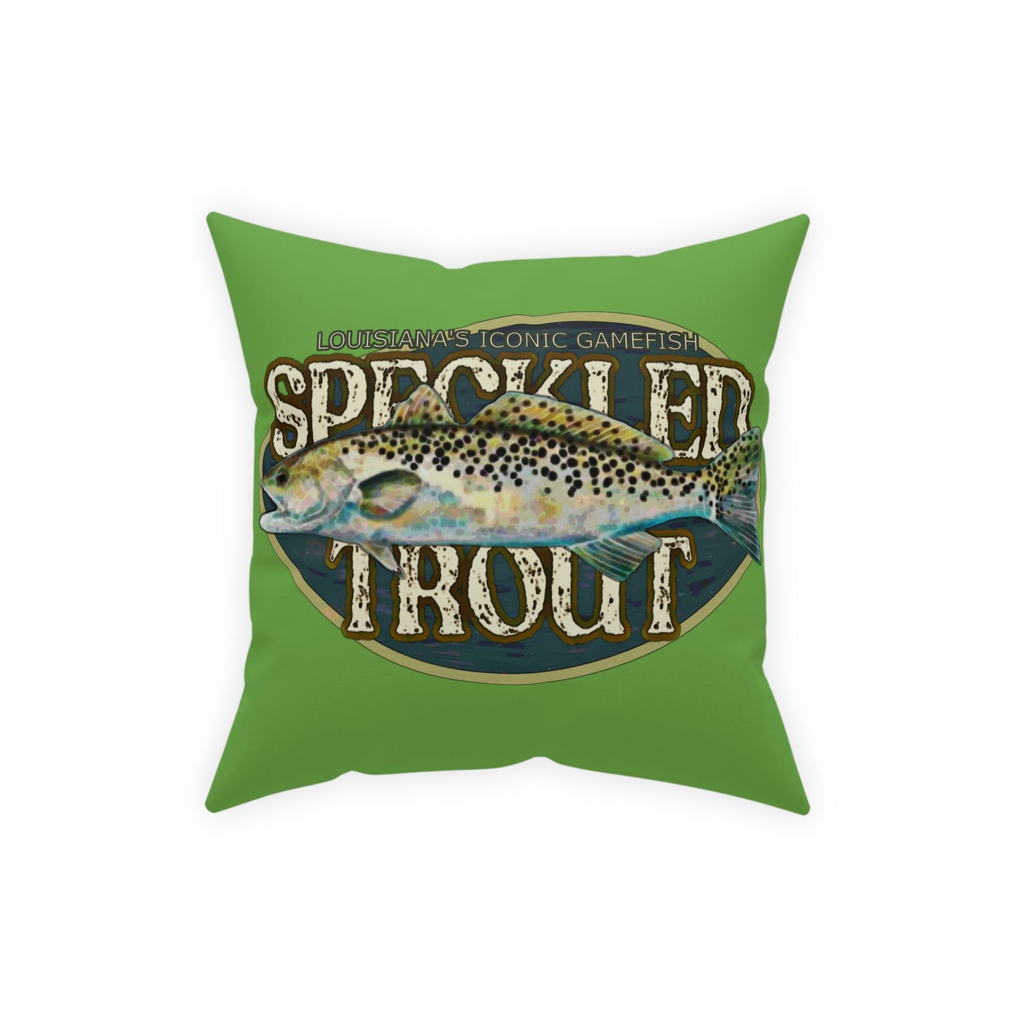 Louisiana's Speckled Trout Broadcloth Pillow