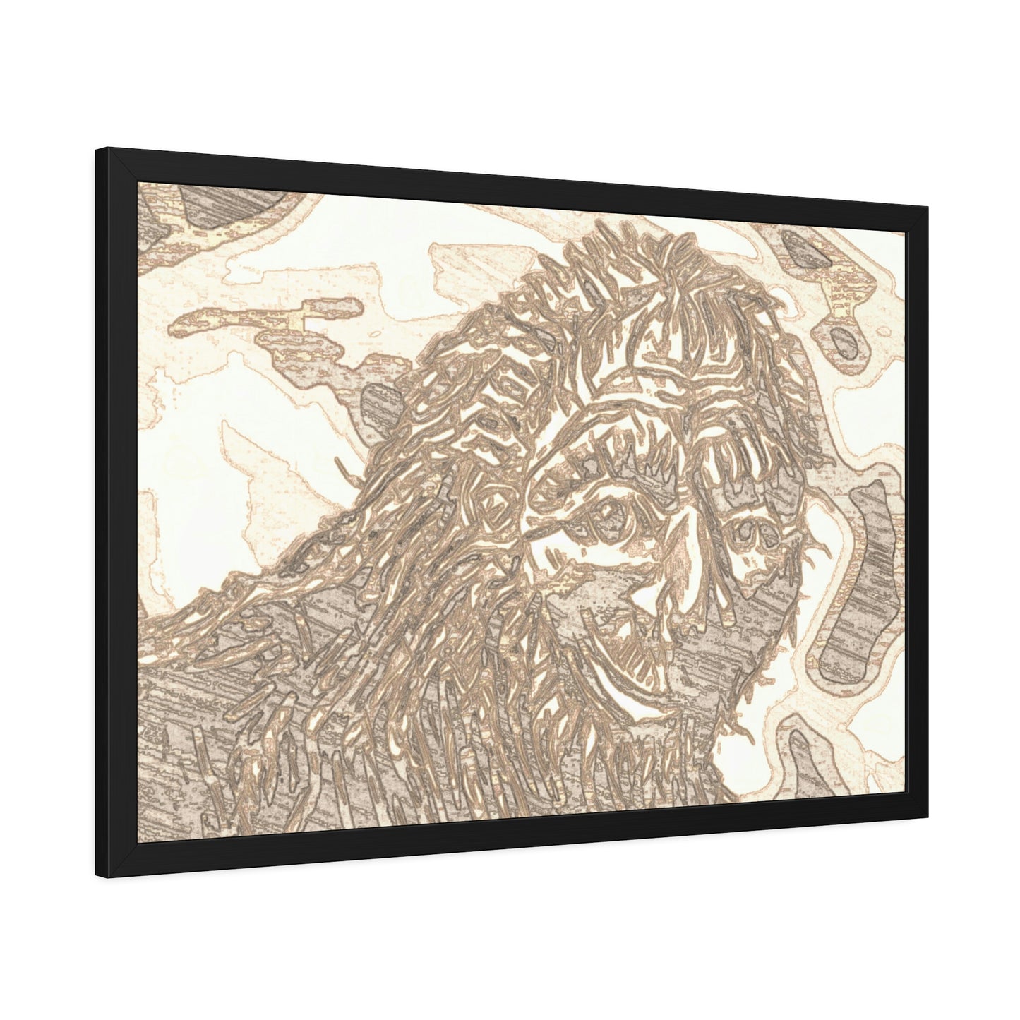 Framed Bigfoot Sketch Print