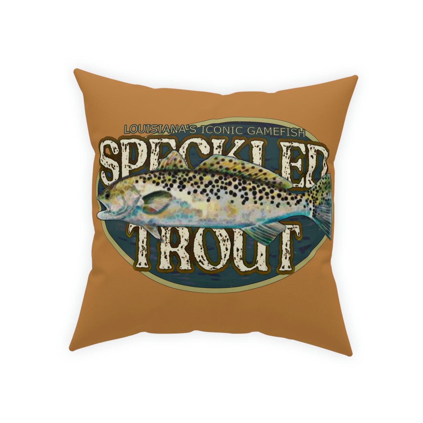 Louisiana's Speckled Trout Broadcloth Pillow