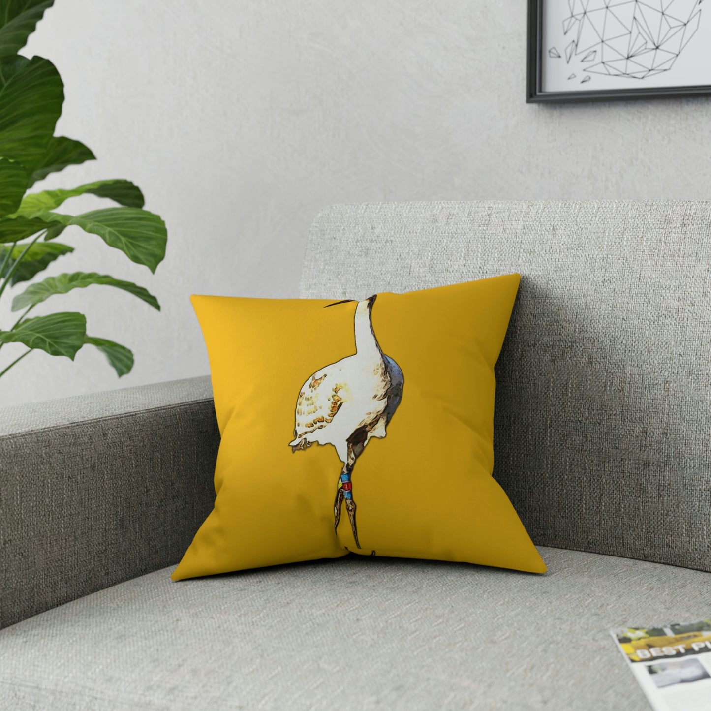 Whooping Crane Broadcloth Pillow