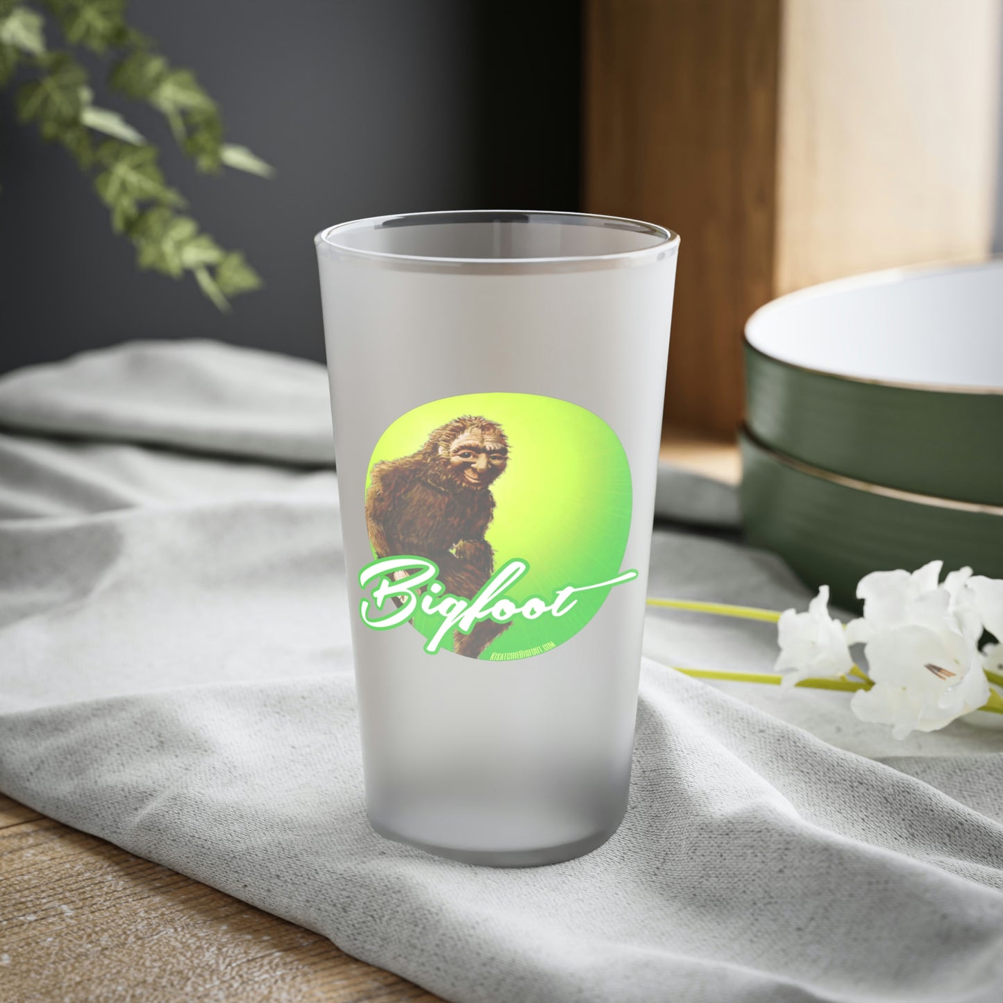 Bigfoot Frosted Pint Glass, 16oz