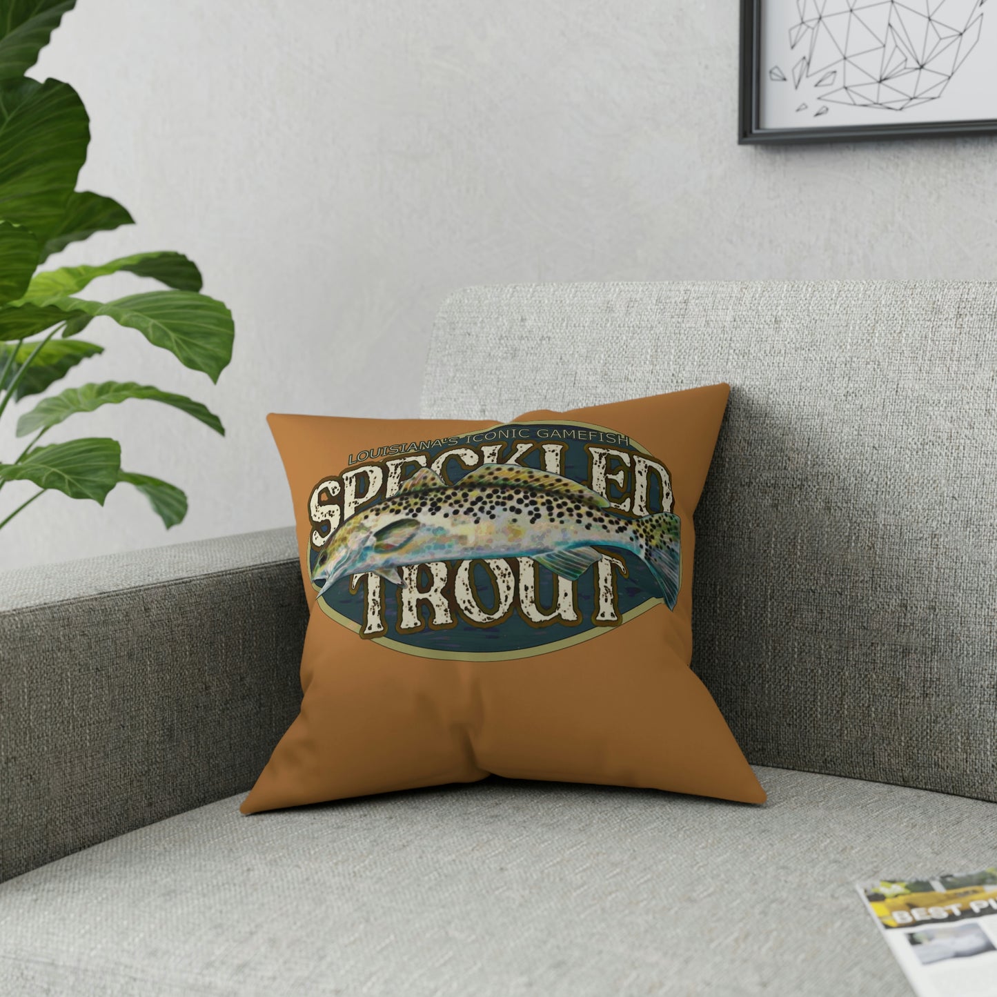 Louisiana's Speckled Trout Broadcloth Pillow