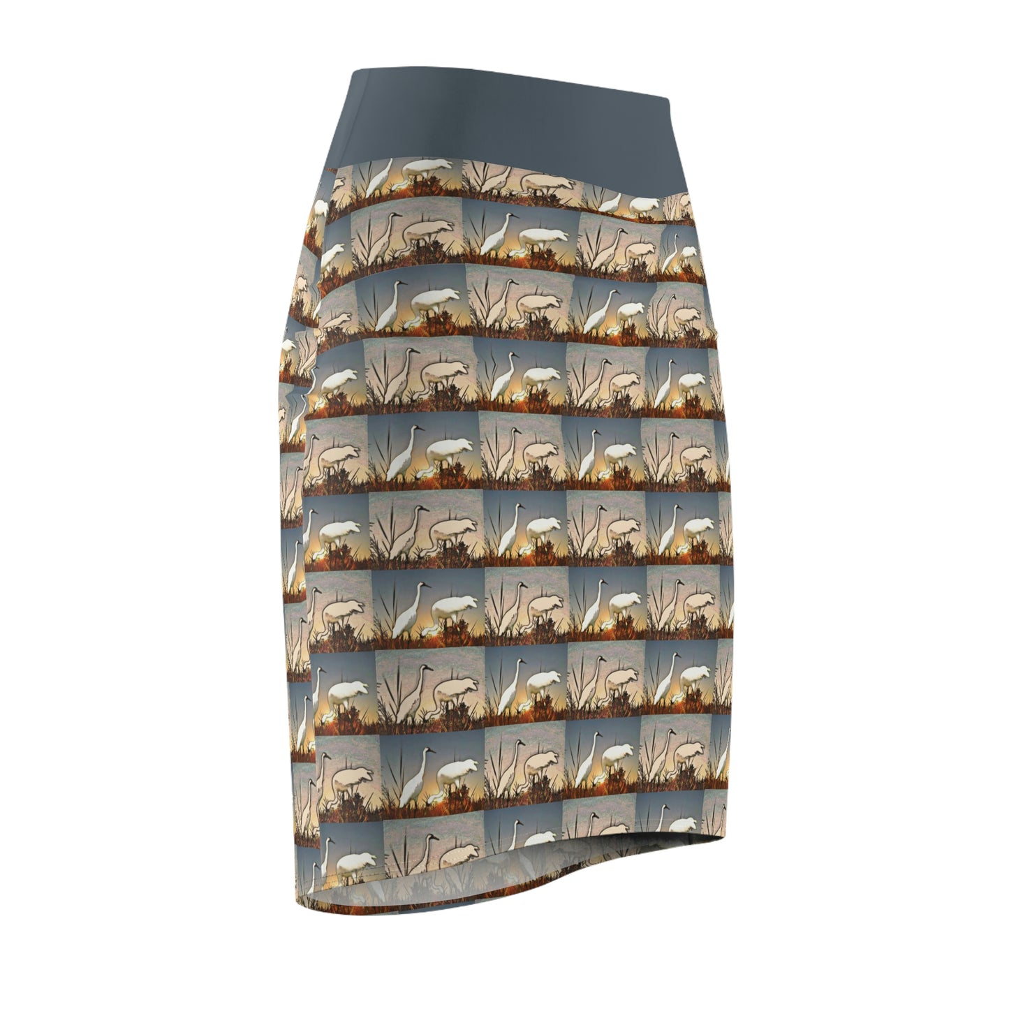 Whooping Cranes Pencil Skirt