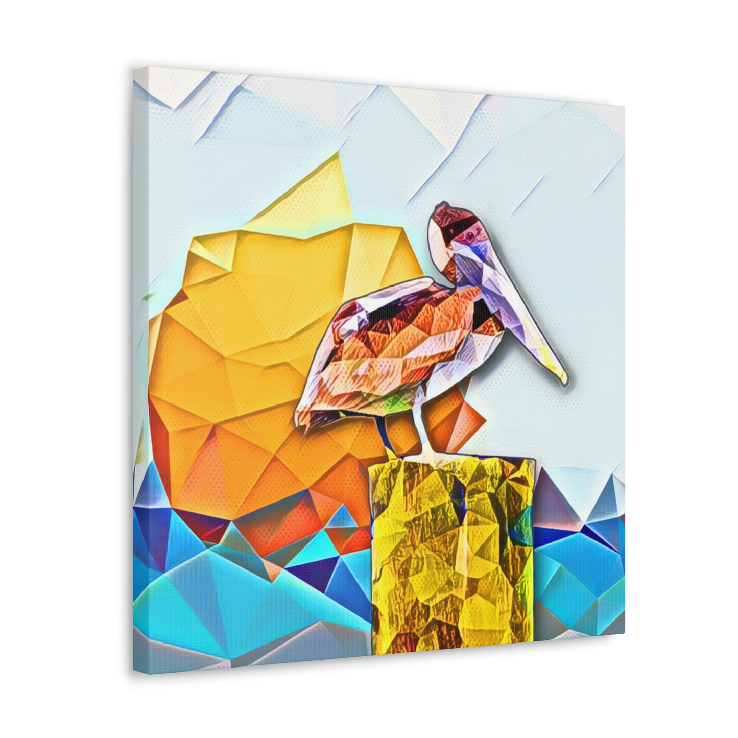 Polygonal Pelican Canvas Gallery Wraps