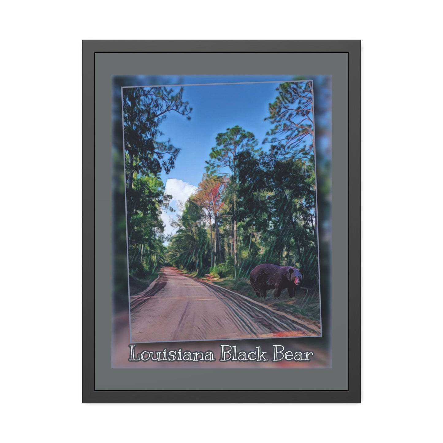 Framed Louisiana Black Bear Paper Posters