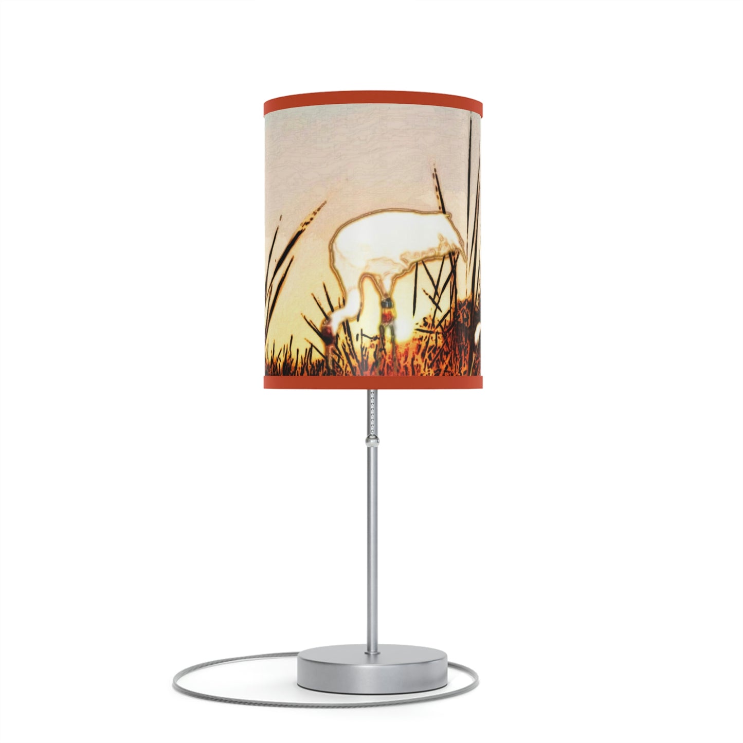 Whooping Cranes Lamp on a Stand