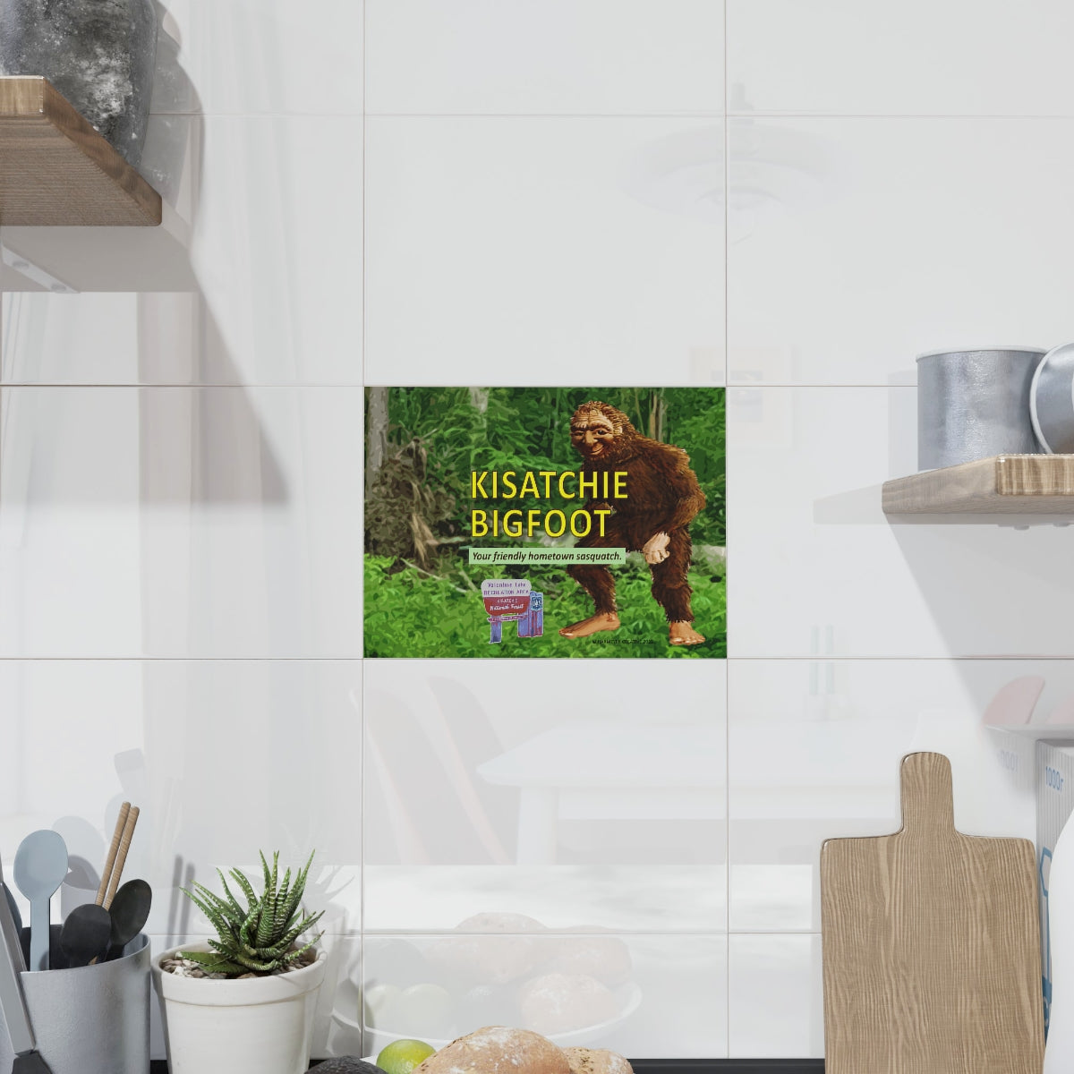 Glossy Ceramic Kisatchie Bigfoot Photo Tile