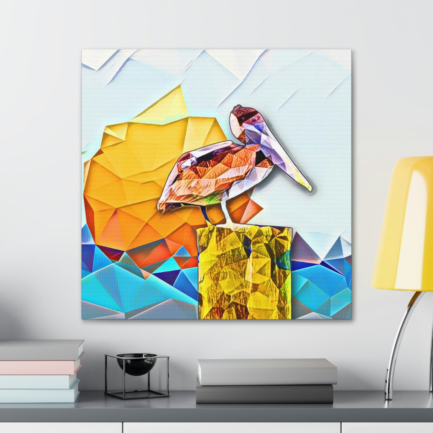 Polygonal Pelican Canvas Gallery Wraps