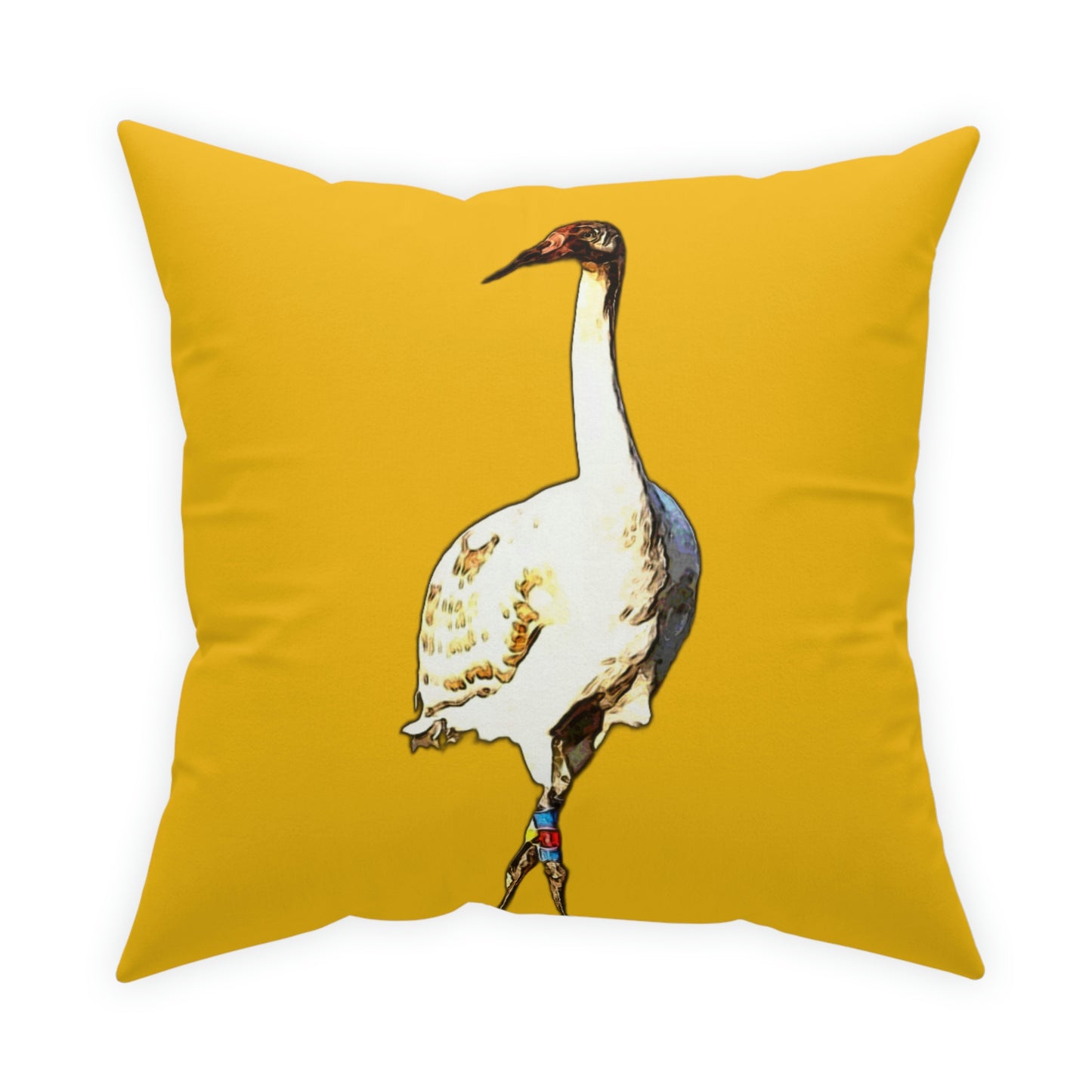 Whooping Crane Broadcloth Pillow