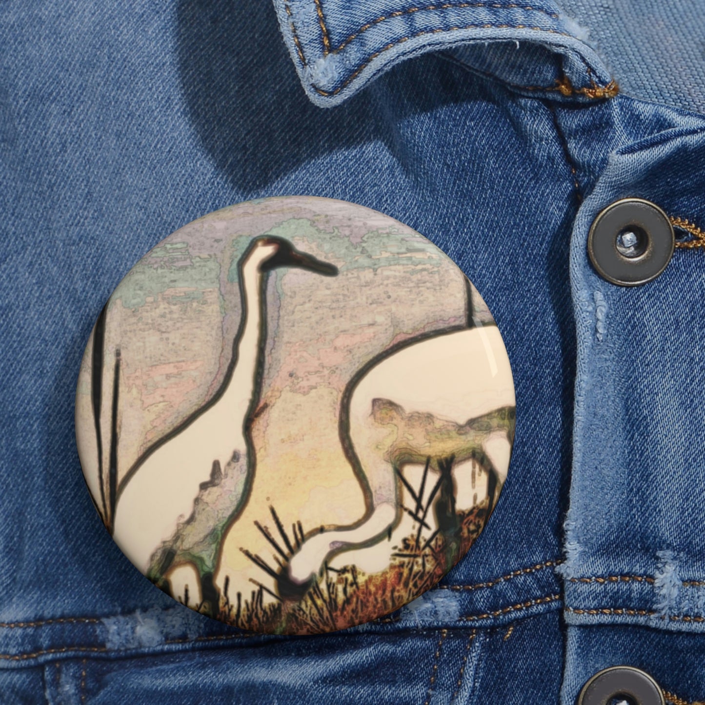 Whooping Cranes Buttons