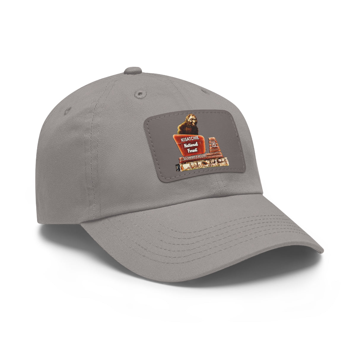 Dad Cap with Leather Kisatchie Bigfoot Patch