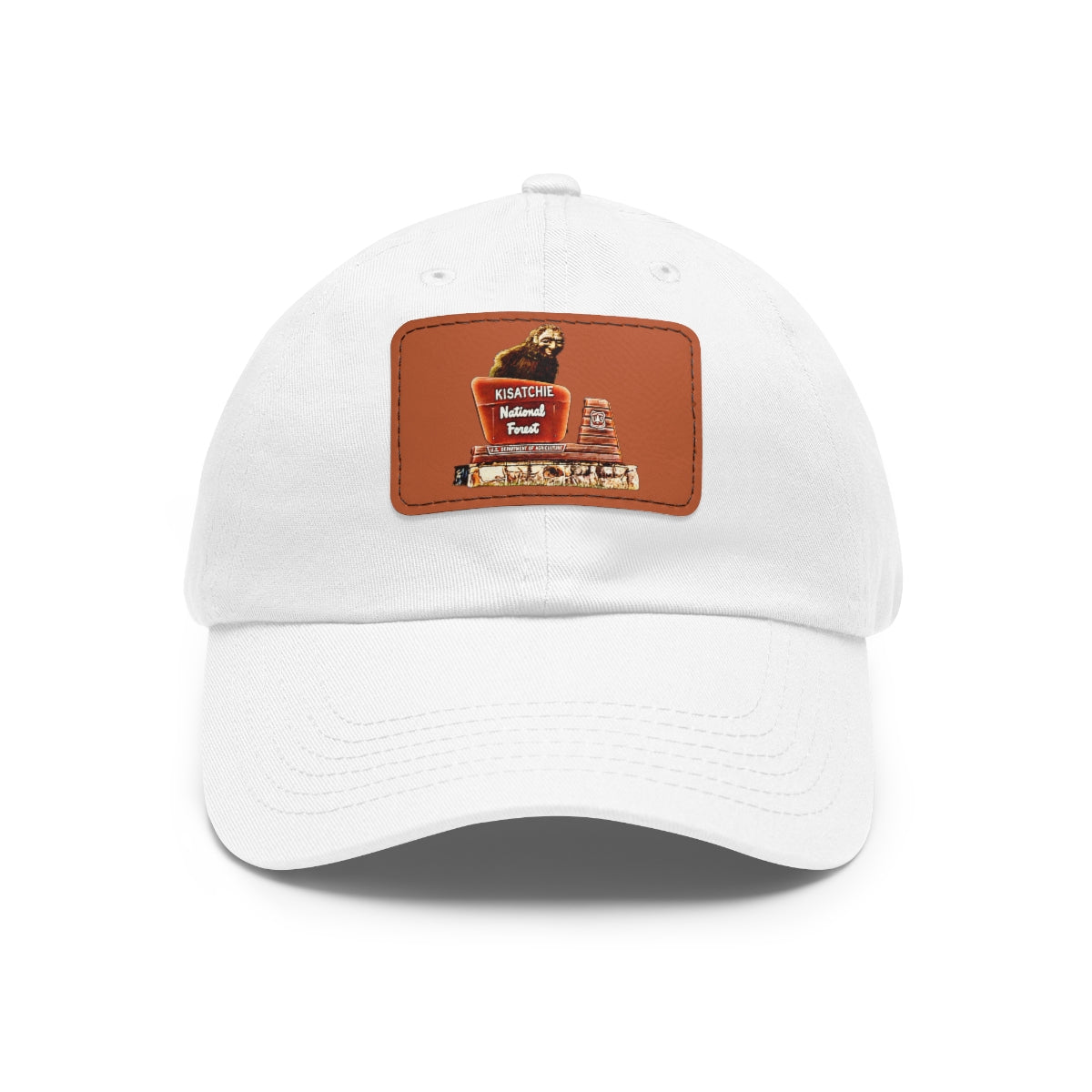 Dad Cap with Leather Kisatchie Bigfoot Patch