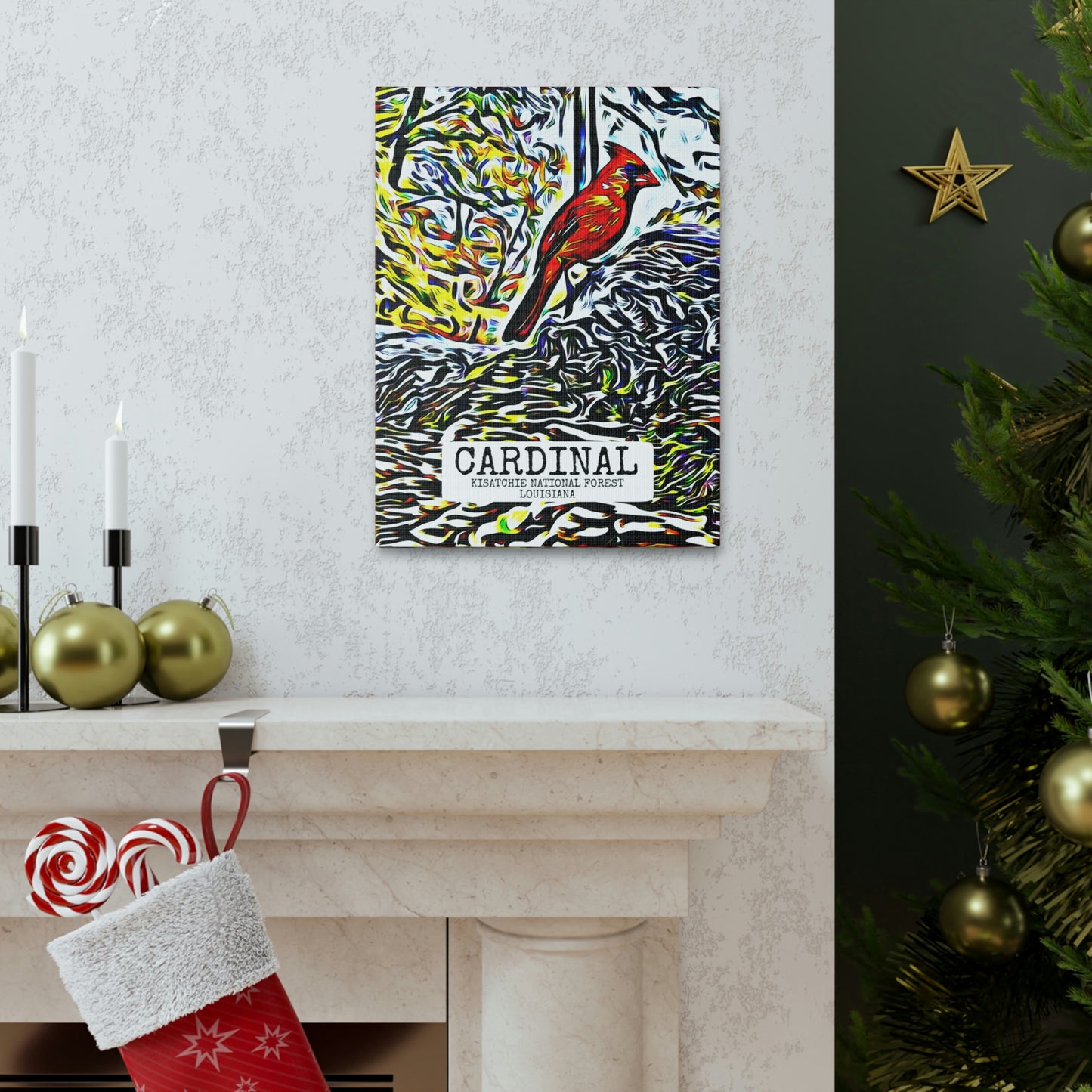 Cardinal in Kisatchie Canvas Gallery Wraps