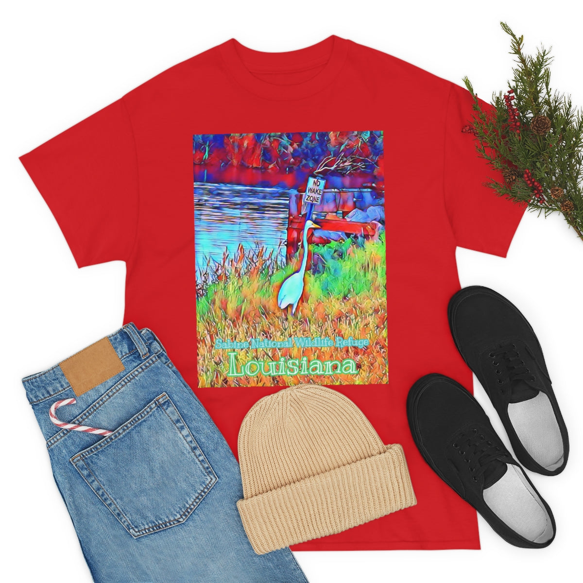 Louisiana Egret Heavy Cotton Tee