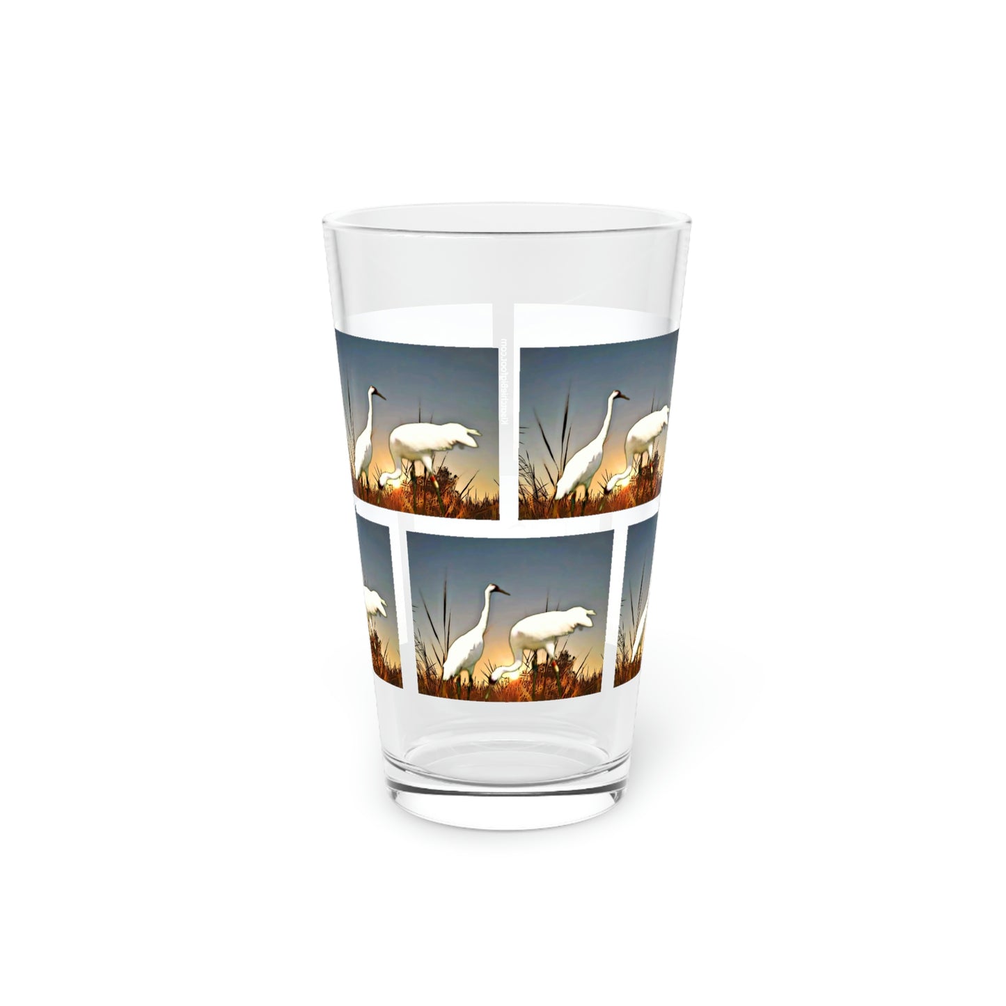 La. Whooping Cranes Clear Pint Glass