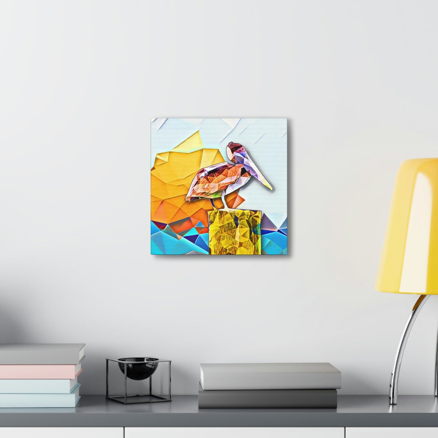 Polygonal Pelican Canvas Gallery Wraps