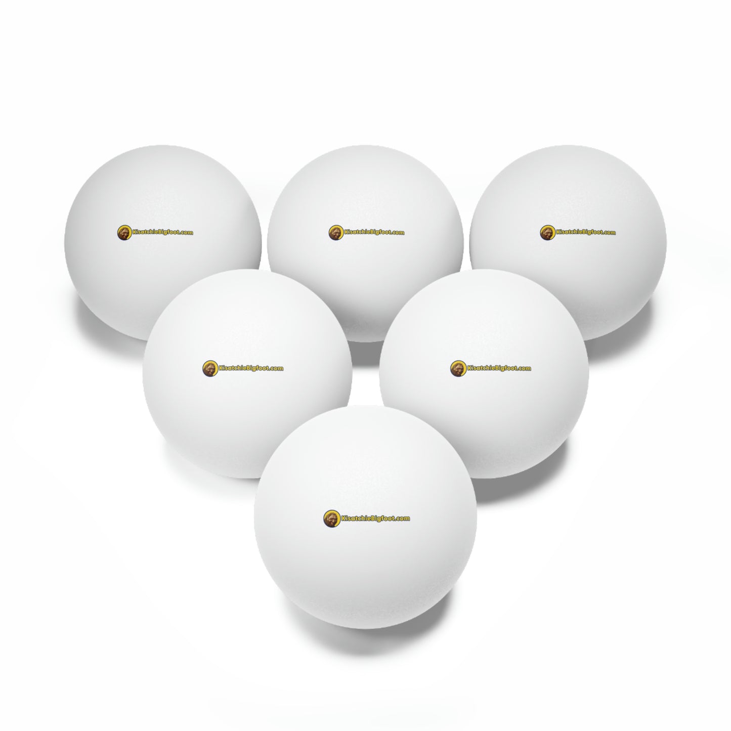 Kisatchie Bigfoot Ping Pong Balls, 6 pcs