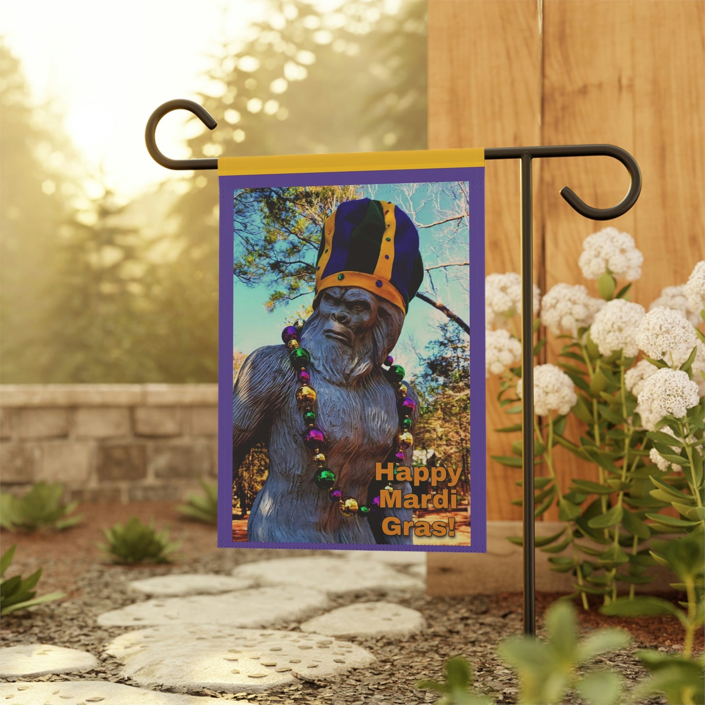 Mardi Gras Bigfoot Garden & House Banner