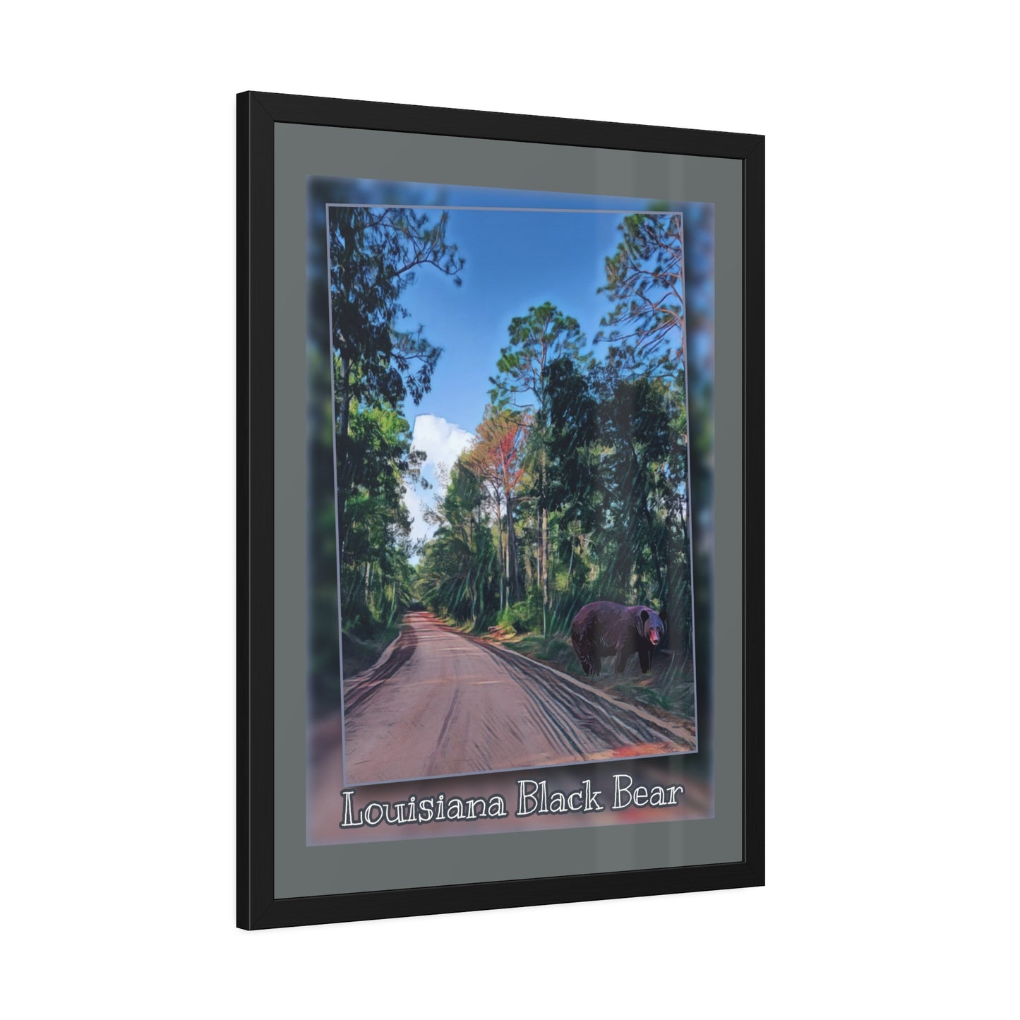 Framed Louisiana Black Bear Paper Posters